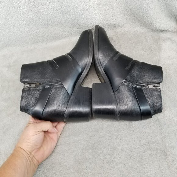 Sol Sana Shoes Womens EU 37 US 6.5 Black Leather Buckle Biker Buckle Ankle Boots - Picture 7 of 13